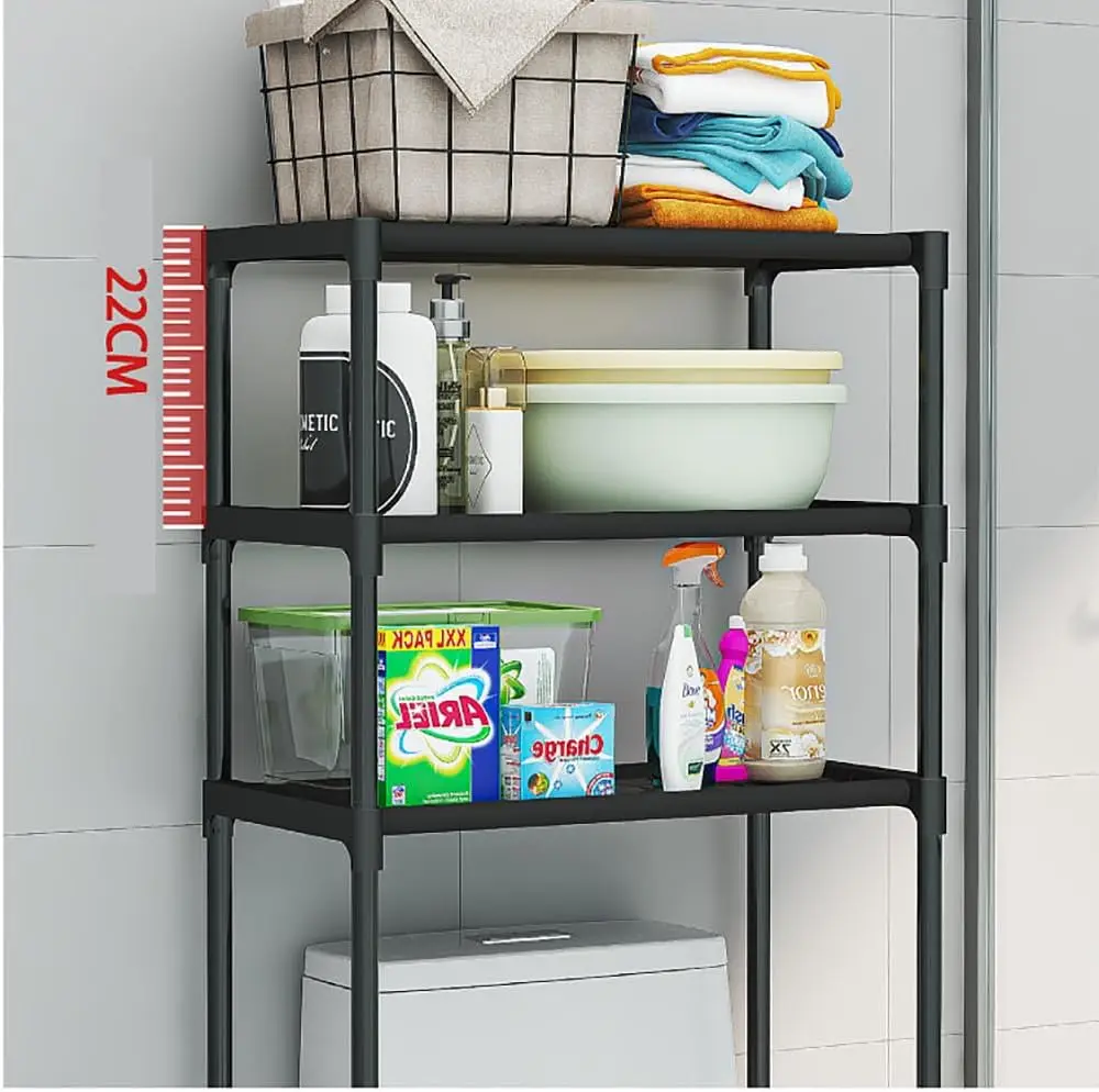 Bathroom Storage Rack Over The Toilet Shelf 3 Tier Space Saver Organizer Multi-Functional Wall Hanging Toilet Storage Rack