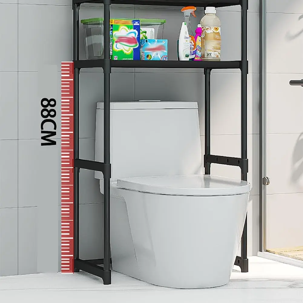 Bathroom Storage Rack Over The Toilet Shelf 3 Tier Space Saver Organizer Multi-Functional Wall Hanging Toilet Storage Rack