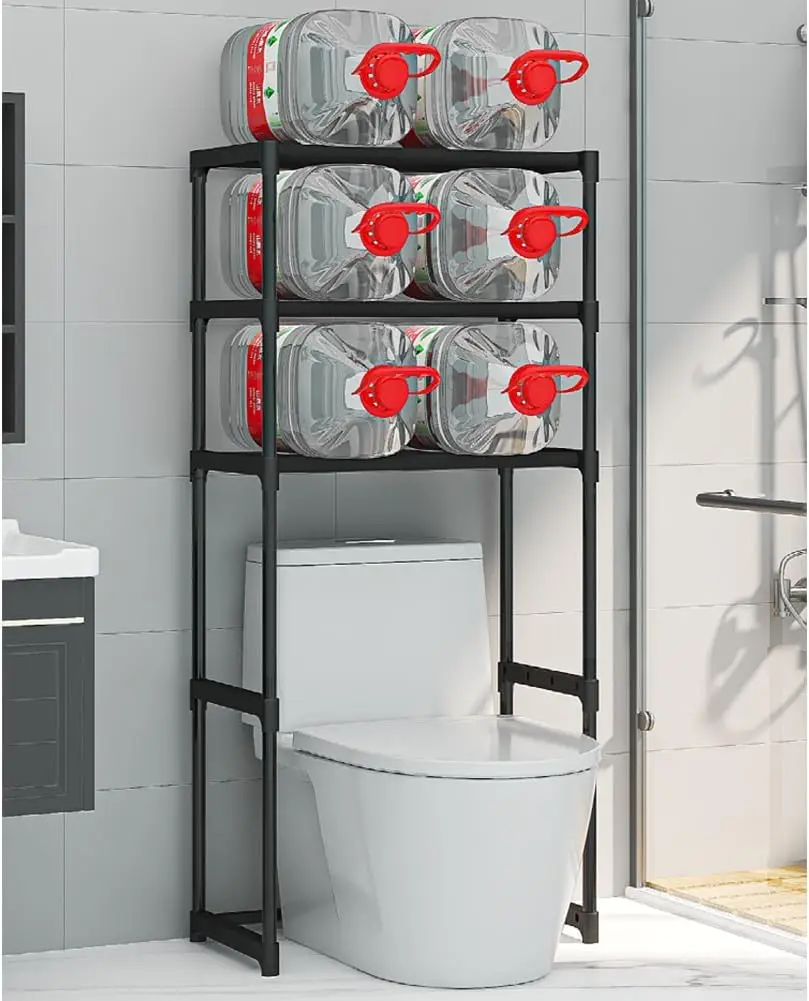 Bathroom Storage Rack Over The Toilet Shelf 3 Tier Space Saver Organizer Multi-Functional Wall Hanging Toilet Storage Rack