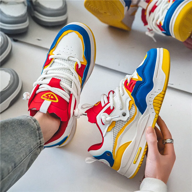 Men's Shoes Four Seasons of the New Style All Kinds of Students Retro Platform Leisure Sports Shoes