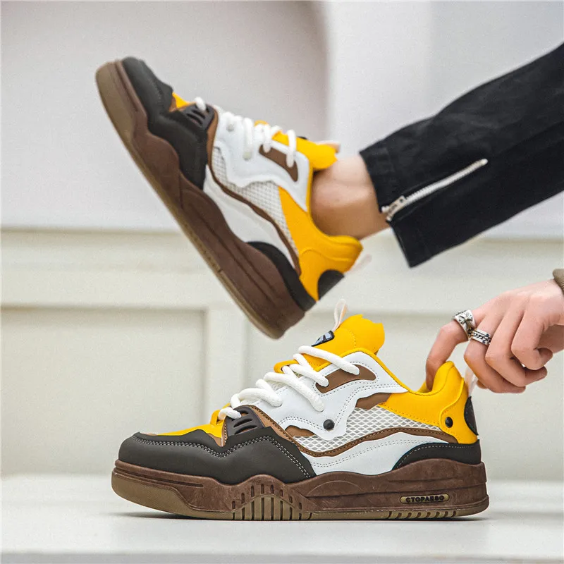 Men's Shoes Four Seasons of the New Style All Kinds of Students Retro Platform Leisure Sports Shoes