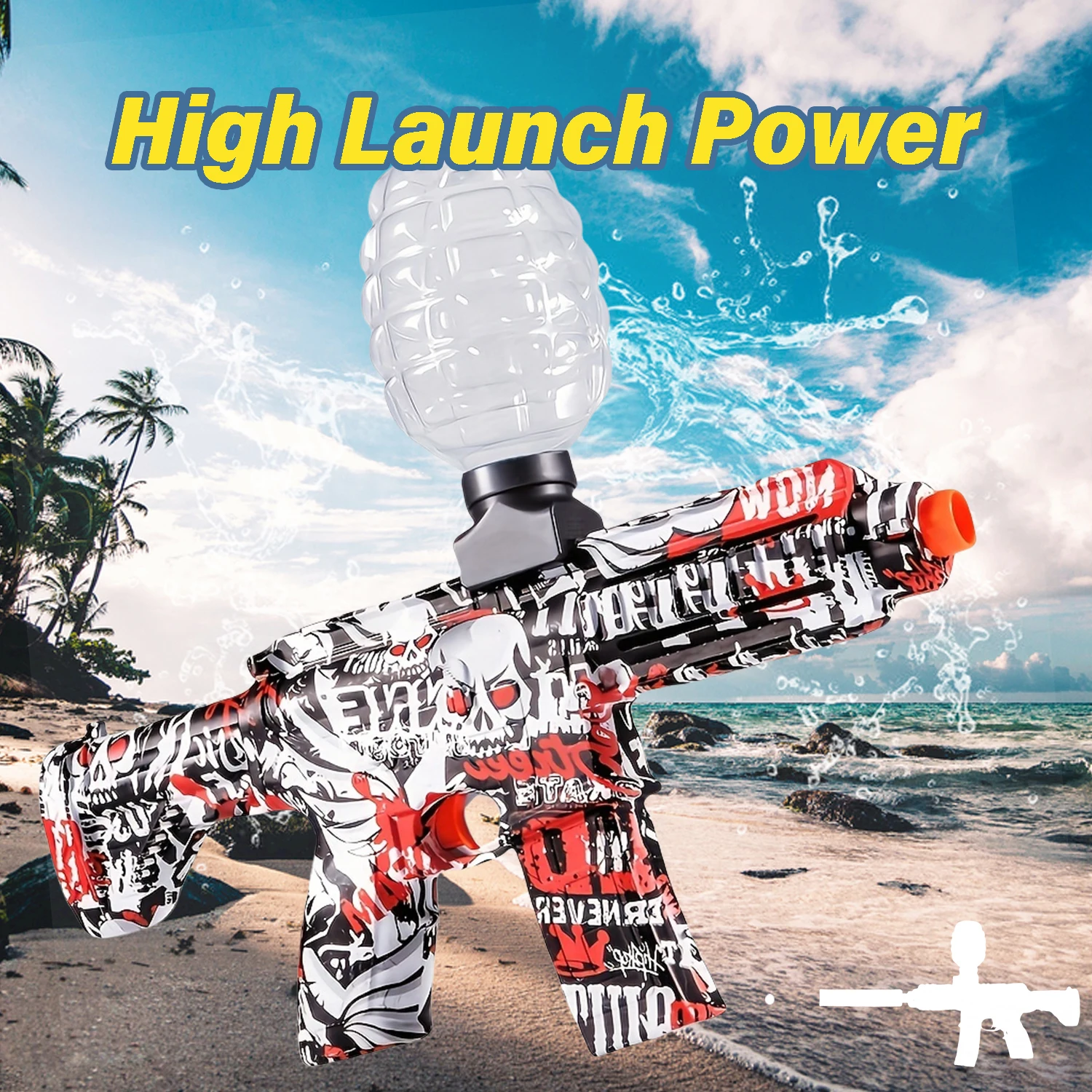 Electric Ball Blaster, Balls High Orbeez Gun Performance Ball Blaster Gun Cool Toy Gun, Rechargeable Splatter Ball Toys For Halloween and Christmas Gift