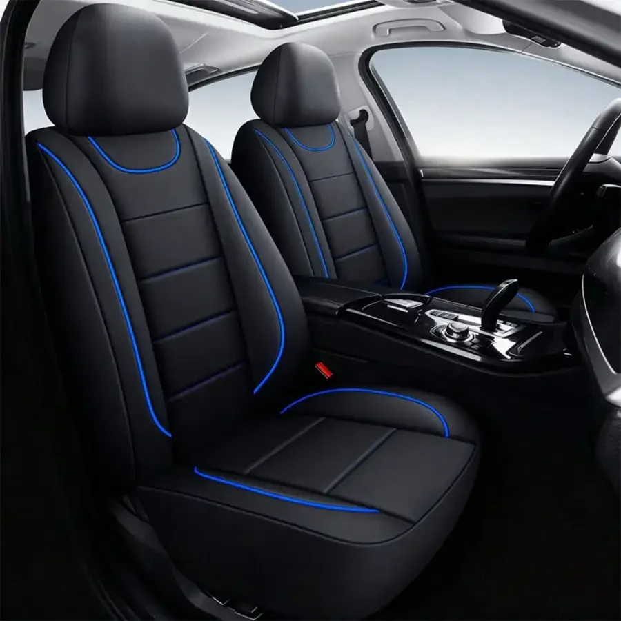 Universal 2-Seat Car Seat Covers. Leather Fabric With Elasticated Design For A Close Fit To The Original Car Seats. Suitable For All Seasons, Durable, Comfortable, And Effectively Protects The Original Car Seats.