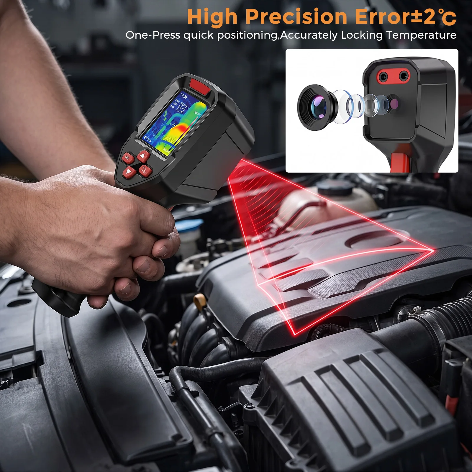 USB Rechargeable Thermal Imaging Camera 240*240 Super IR, -20℃~550℃ Waterproof Dustproof Anti-drop Handheld Thermal Imager For Electrical&Industrial Inspection Test