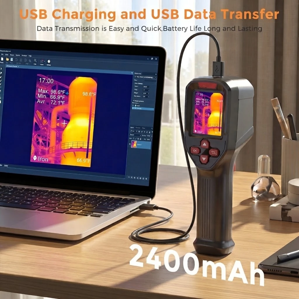 USB Rechargeable Thermal Imaging Camera 240*240 Super IR, -20℃~550℃ Waterproof Dustproof Anti-drop Handheld Thermal Imager For Electrical&Industrial Inspection Test