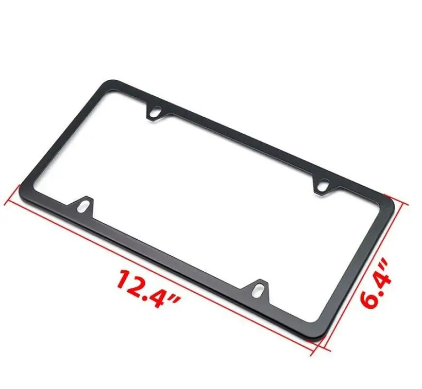 2 Pcs Stainless Steel Metal US-Spec Car License Plate Frame Tag Cover Screws and Wrench US Size High Quality Waterproof Anti-corrosion Plate