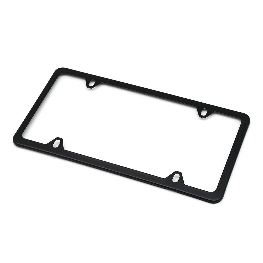2 Pcs Stainless Steel Metal US-Spec Car License Plate Frame Tag Cover Screws and Wrench US Size High Quality Waterproof Anti-corrosion Plate