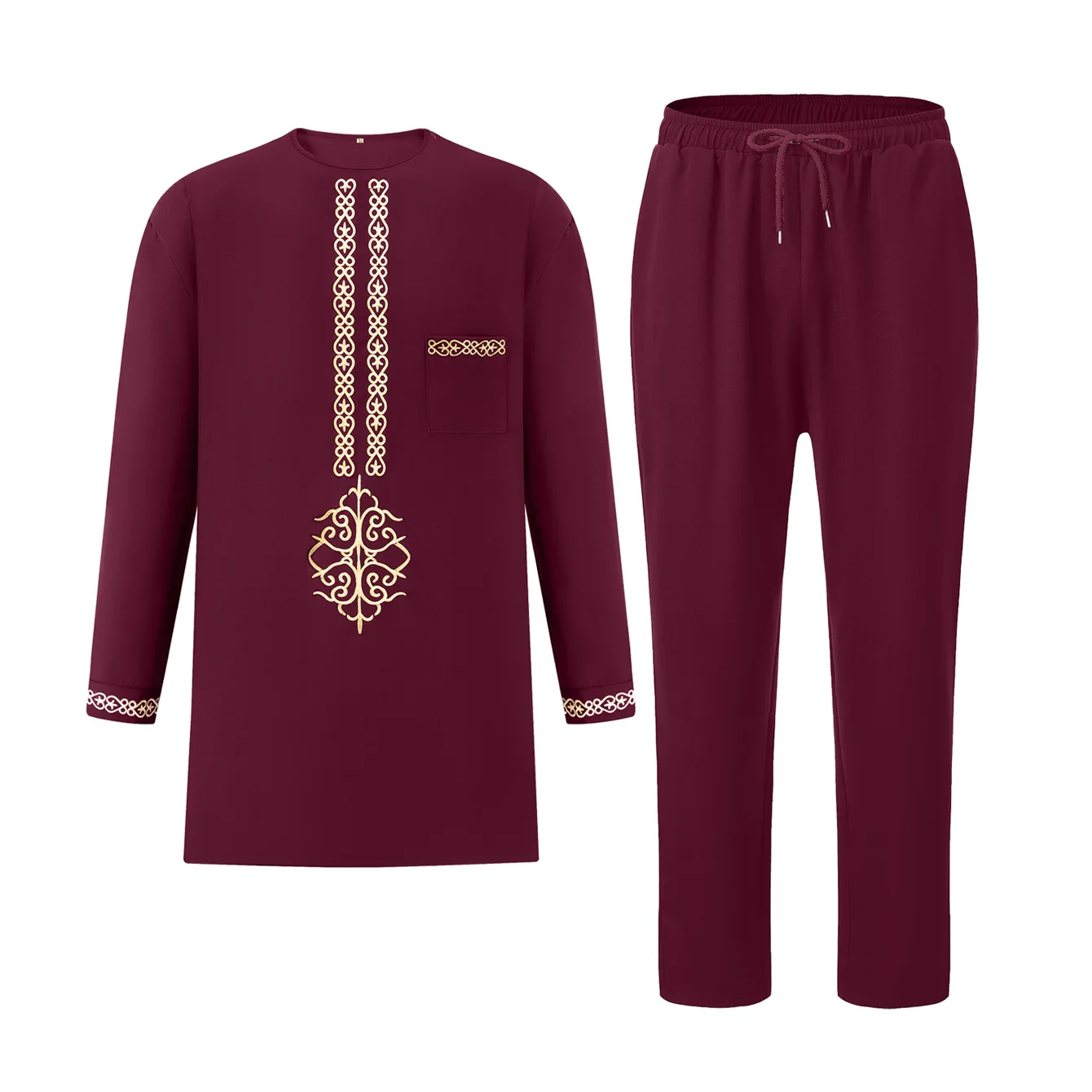 African Native Outfit Dashiki Male Pant Sets To Dress Luxury Designer Elegant Suits Clothes For Men New 2Pc Ethnic Abaya Costume