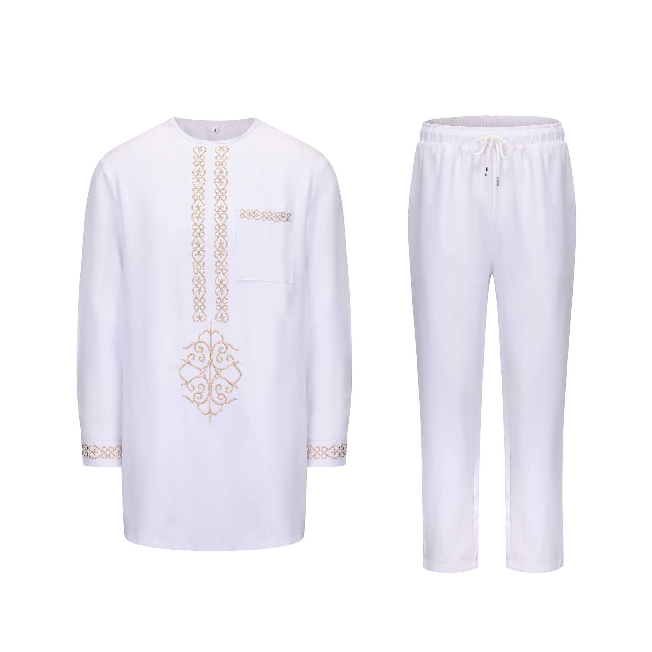 African Native Outfit Dashiki Male Pant Sets To Dress Luxury Designer Elegant Suits Clothes For Men New 2Pc Ethnic Abaya Costume