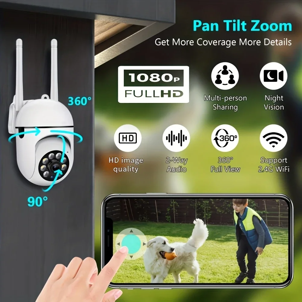 1080P WiFi Bulb Surveillance Camera Color Night Vision Motion Tracking Indoor Outdoor Security Monitor Camera Y108