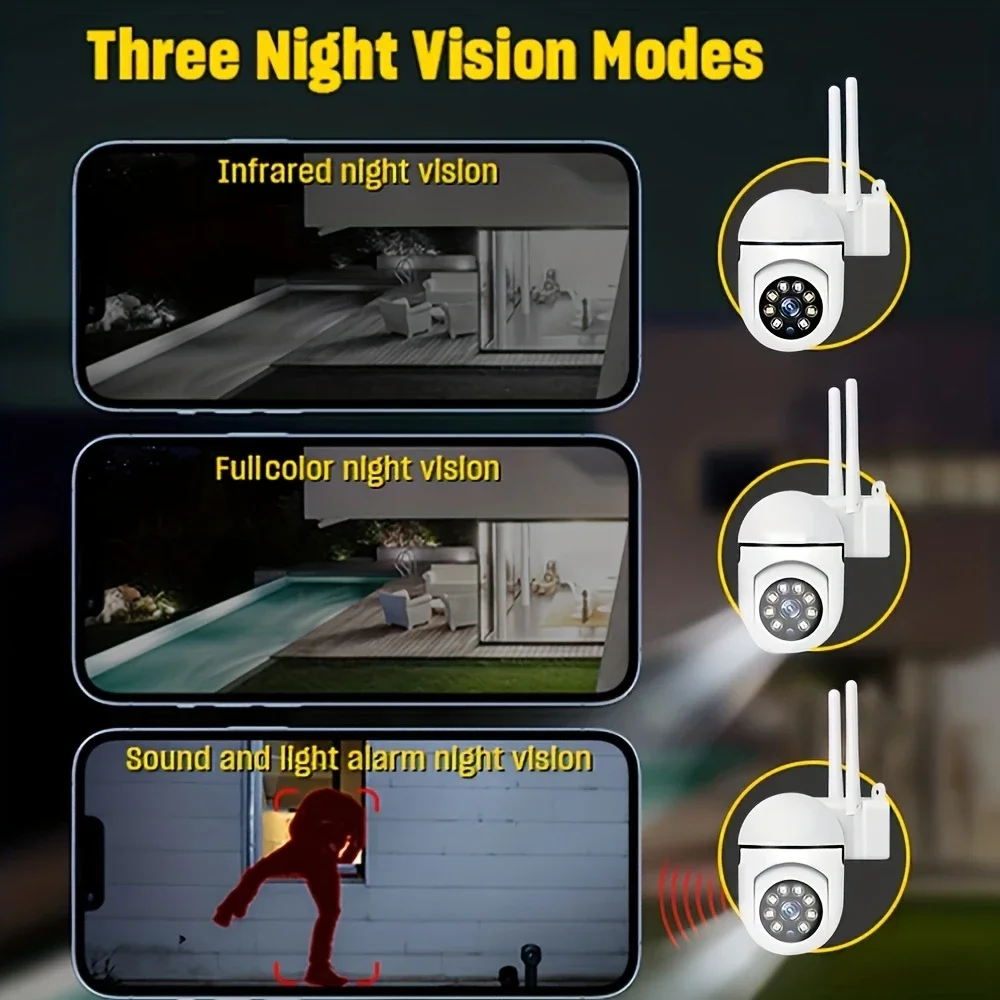 1080P WiFi Bulb Surveillance Camera Color Night Vision Motion Tracking Indoor Outdoor Security Monitor Camera Y108