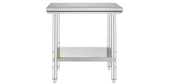 SucceBuy Stainless Steel Kitchen Work Bench Commercial Catering Table Worktable with Undershelf for Restaurant Garage