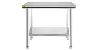 SucceBuy Stainless Steel Kitchen Work Bench Commercial Catering Table Worktable with Undershelf for Restaurant Garage