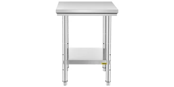 SucceBuy Stainless Steel Kitchen Work Bench Commercial Catering Table Worktable with Undershelf for Restaurant Garage