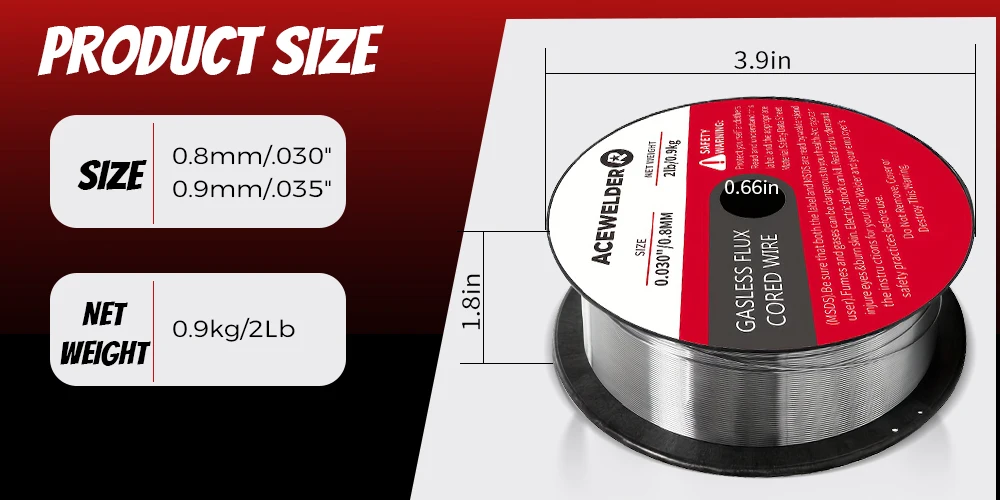 ACEWELDER Flux Core MlG Welding Wire 0.030/0.035 Inch Low Splatter Carbon Steel Gasless MlG Welding Wire 2-Pounds (3 Pack)