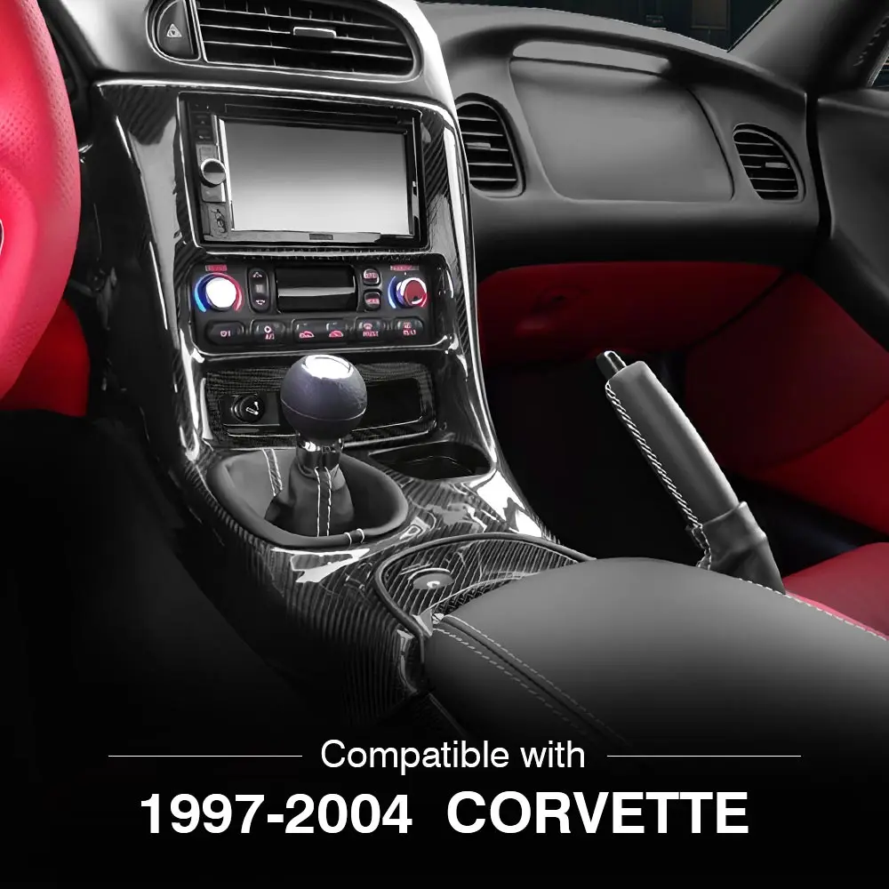 Double Din Radio Center Dash Bezel Kit Carbon Fiber Compatible with Chevy Corvette C5 1997-2004 10407815 Durable Sturdy Strong