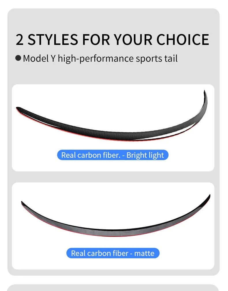 Real Carbon Fiber Spoiler for Tesla Mode Y 2024 - 2020 Accessories Car Rear Trunk Tail Wing Original Spoiler Modification Parts
