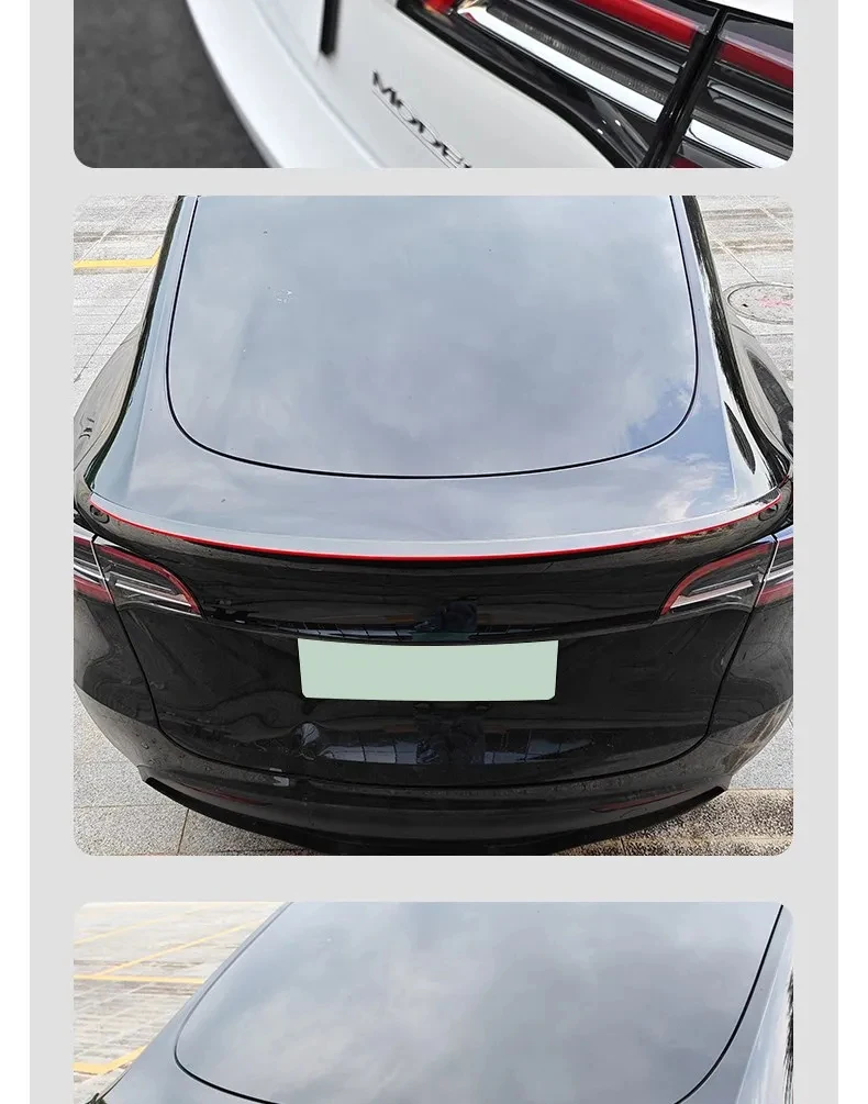 Real Carbon Fiber Spoiler for Tesla Mode Y 2024 - 2020 Accessories Car Rear Trunk Tail Wing Original Spoiler Modification Parts