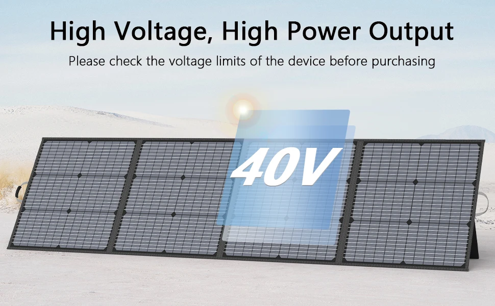 MHPOWOS 220W 40V Portable Solar Panel Waterproof Foldable Solar Panel Power Backup Solar Charger for Power Station RV Camping