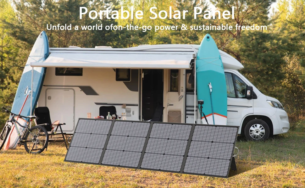 MHPOWOS 220W 40V Portable Solar Panel Waterproof Foldable Solar Panel Power Backup Solar Charger for Power Station RV Camping