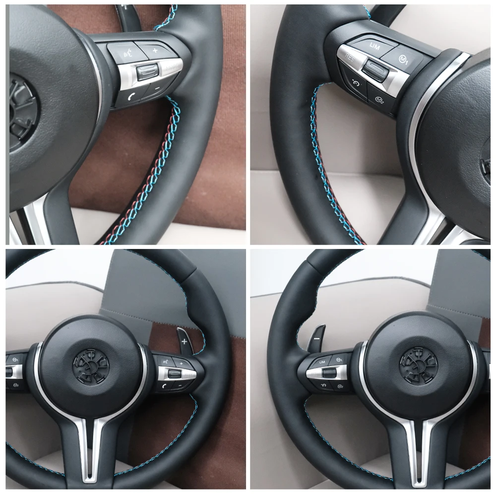 M Sport Full Leather Steering Wheel For BMW M3 F30 F15 F16 F20 F21 F25 F26 M5 F10 F11 F06 F07 F12 F13 F01 E90 E90 X5 E70 E87 E81