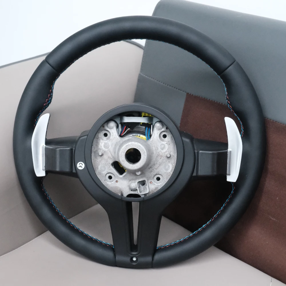 M Sport Full Leather Steering Wheel For BMW M3 F30 F15 F16 F20 F21 F25 F26 M5 F10 F11 F06 F07 F12 F13 F01 E90 E90 X5 E70 E87 E81