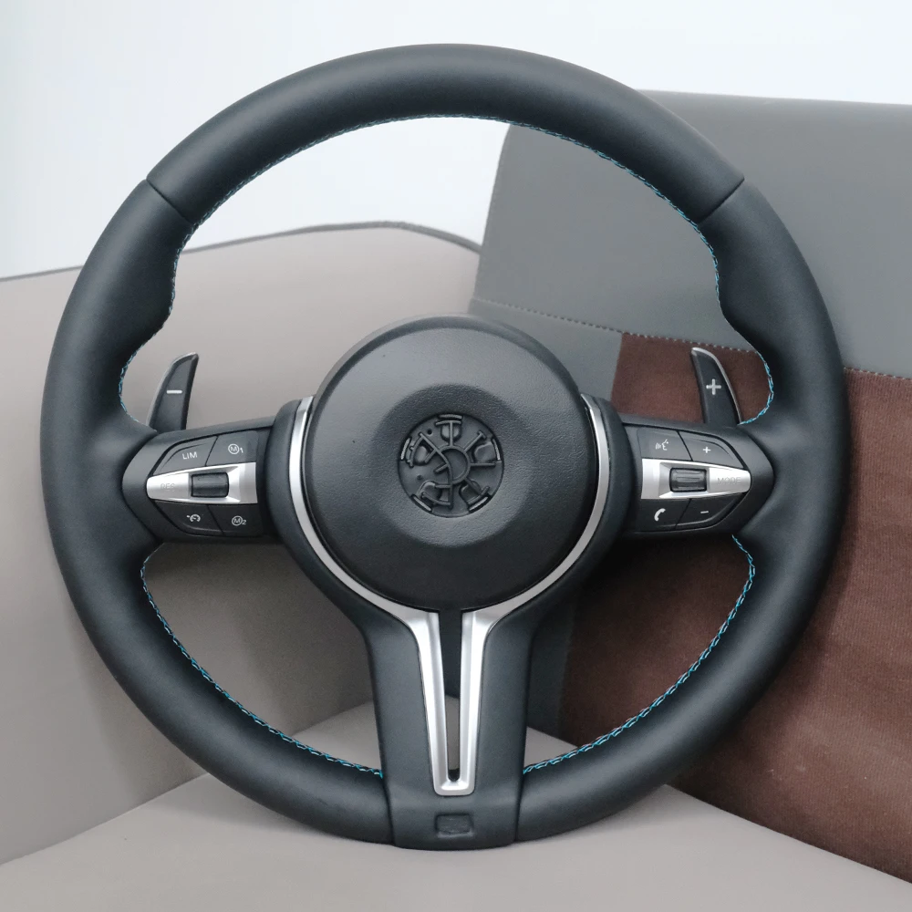 M Sport Full Leather Steering Wheel For BMW M3 F30 F15 F16 F20 F21 F25 F26 M5 F10 F11 F06 F07 F12 F13 F01 E90 E90 X5 E70 E87 E81