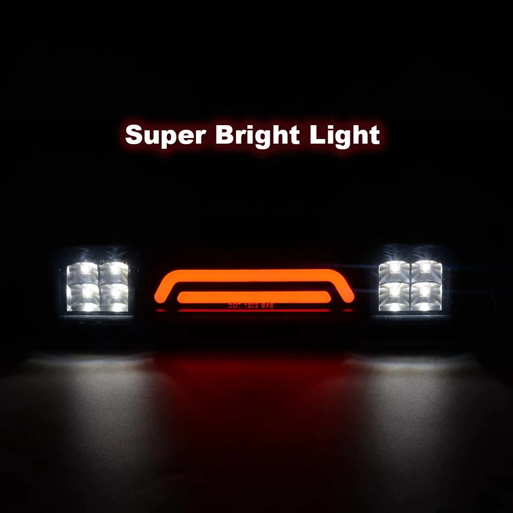 Led Third Brake Light High-Mount Brake Light Suitable for 2004-2008 Ford F150 Super Bright Red Rear Tail Light