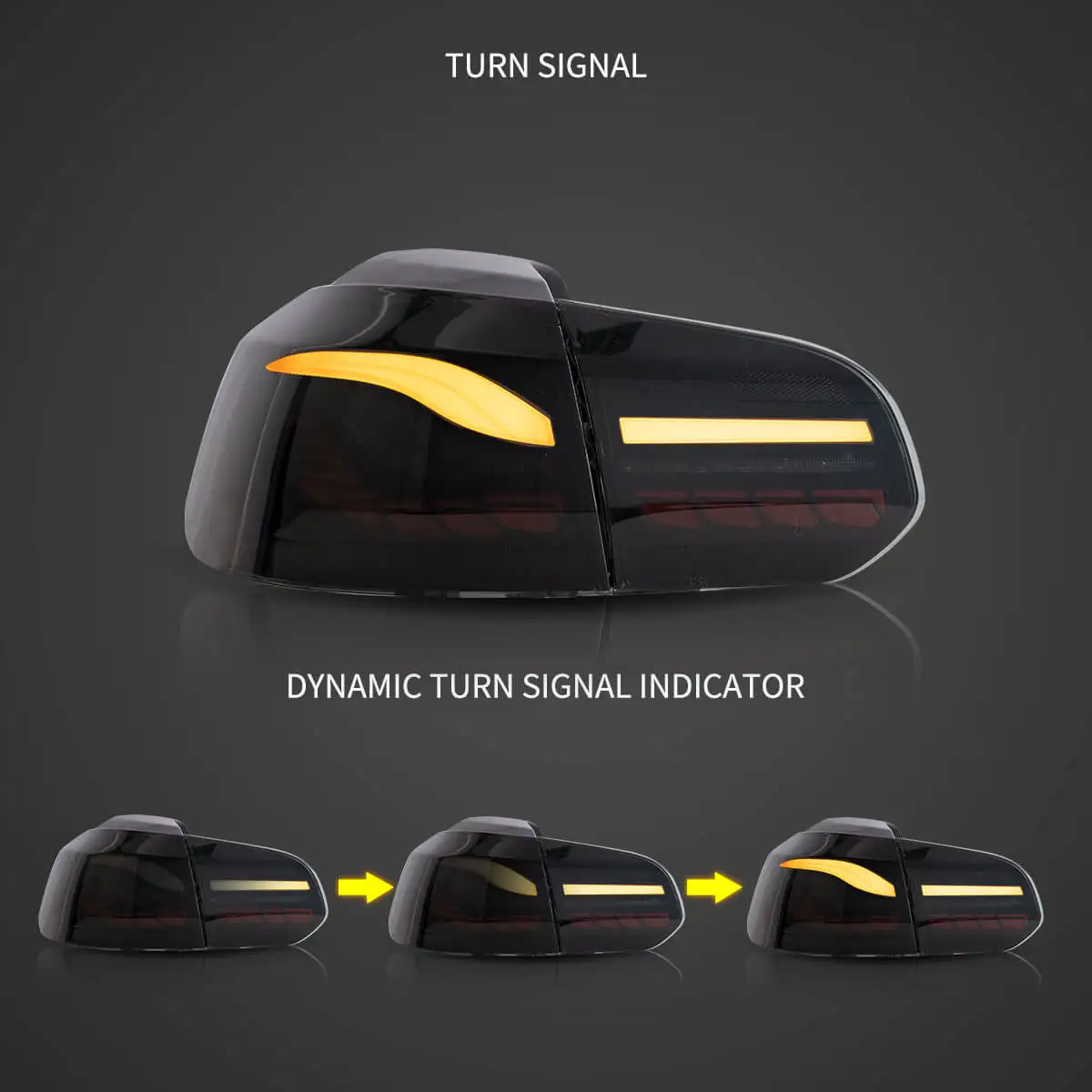 08-14 Golf 6th Gen Mk6 Hatchback Vland II OLED Tail Lights With Dynamic Welcome Lighting (GTS Style)