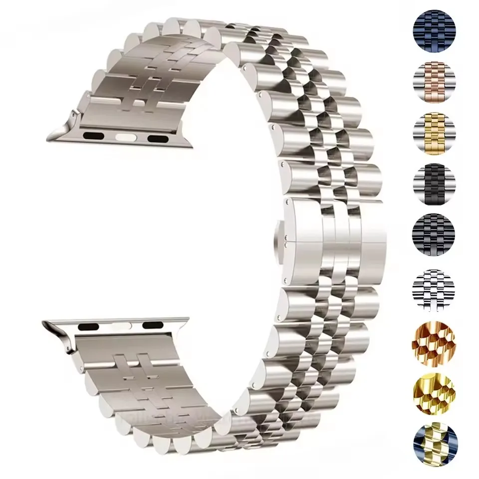 Stainless Steel Strap for Apple Watch Band 45mm Ultra 49mm 44mm 40mm 46mm 42mm 38mm Metal watch band iWatch Series 10 9 8 7 SE