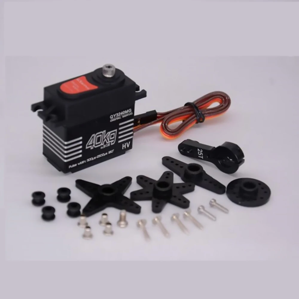 40KG Waterproof High-Speed Digital Servo High Torque Metal Gear With 25T Servo Arm Digital Servo Kit For 1/8 1/10 Scale RC Car