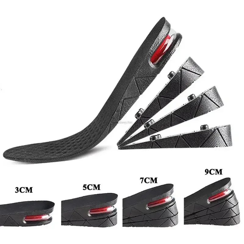 1Pair Height Increase Insole for Feet 3cm 5cm 7cm 9cm Variable Height Shoes Insoles Men Women Air Shock Absorbing Shoe Pads