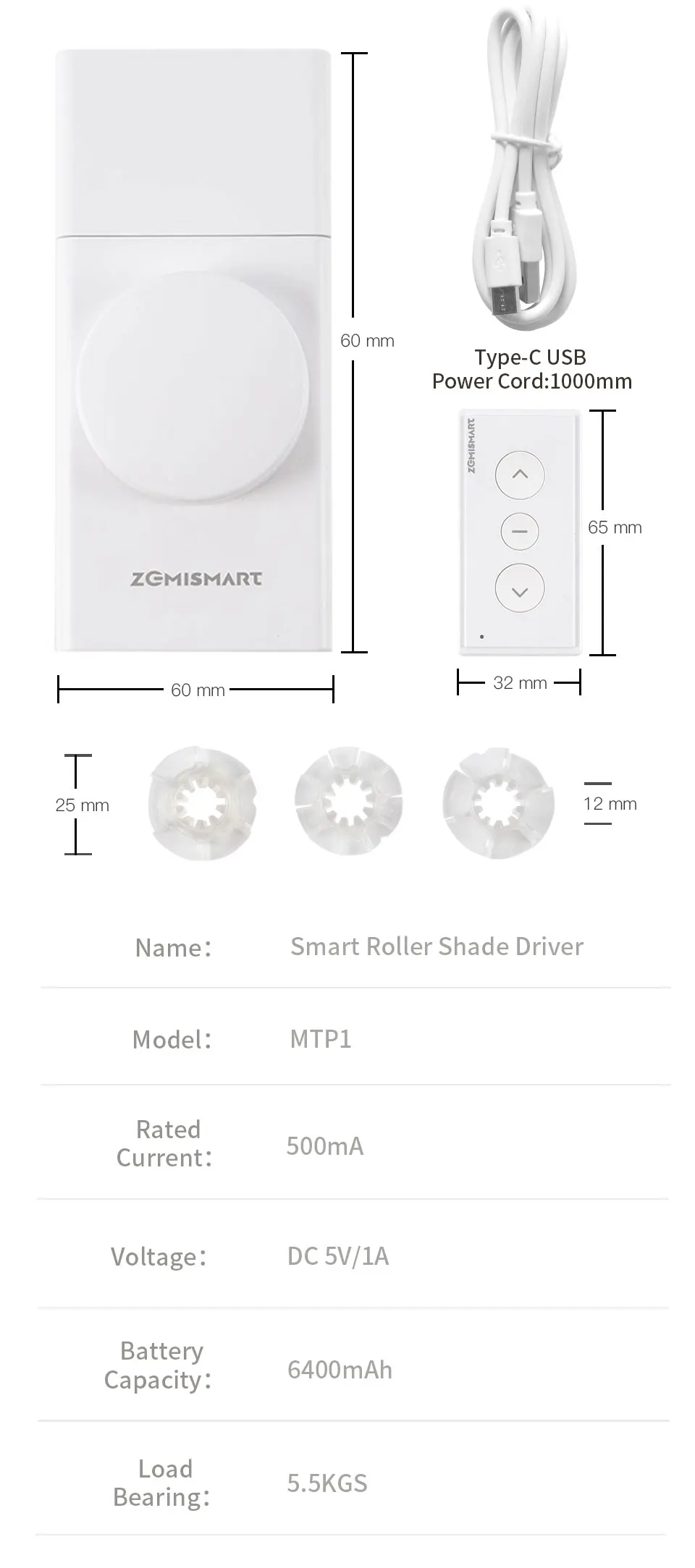 Zemismart Electric Honeycomb Shade Roller Blinds Driver Matter Thread Works with Alexa HomeKit Google Home Assistant SmartThings