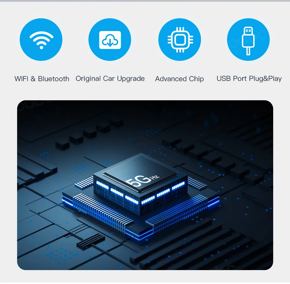 Wireless CarPlay Android Auto For Dodge Challenger Chrysler 300C Jeep 2014-2019 OEM Car Interface Upgrade MuItimedia Decoder Box