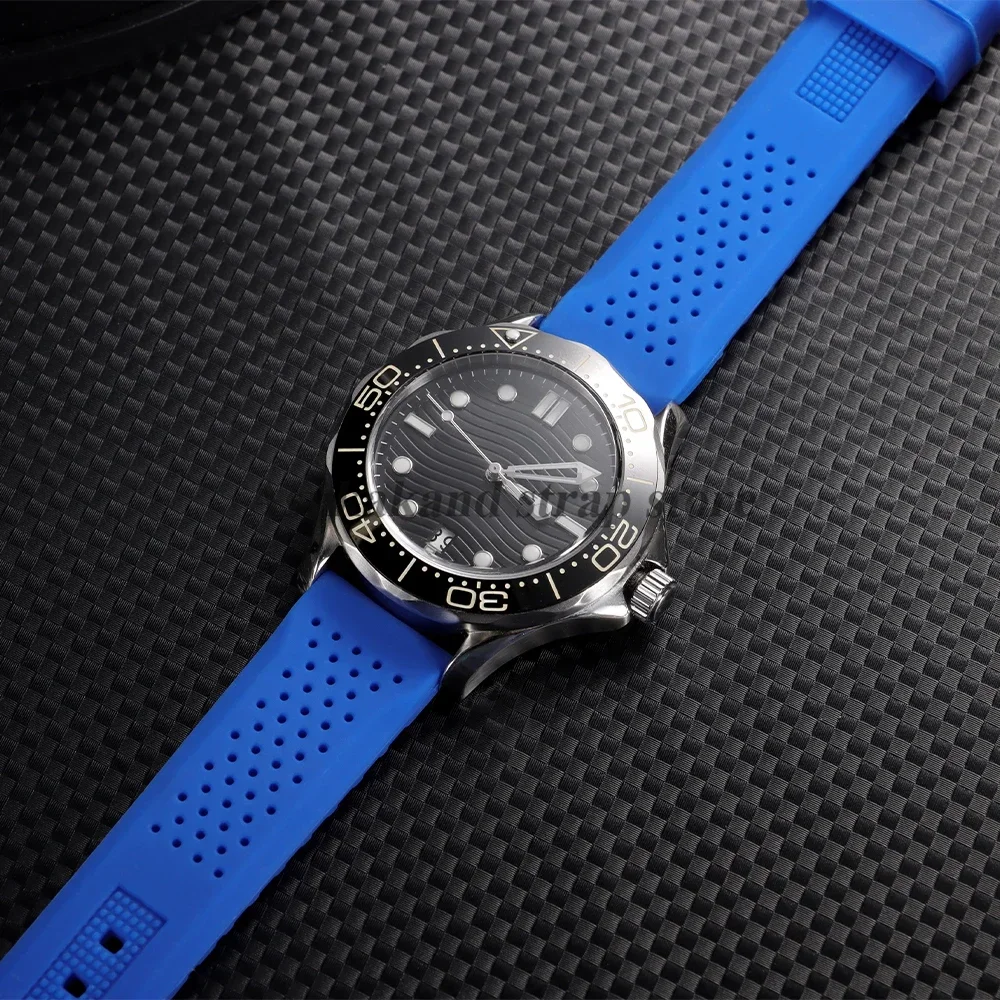 16mm 18mm 20mm 22mm 24mm for Seiko for Omega Rubber Watch Strap Quick Release Breathable Butterfly Band