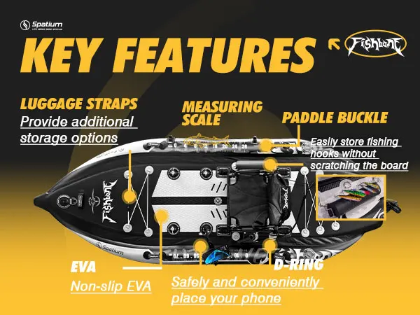 Inflatable Fishing Paddle Board Triple Chamber Stand Up Paddle Board 11'*48"*6",Fishing Kayak with Motor and Premium Accessories