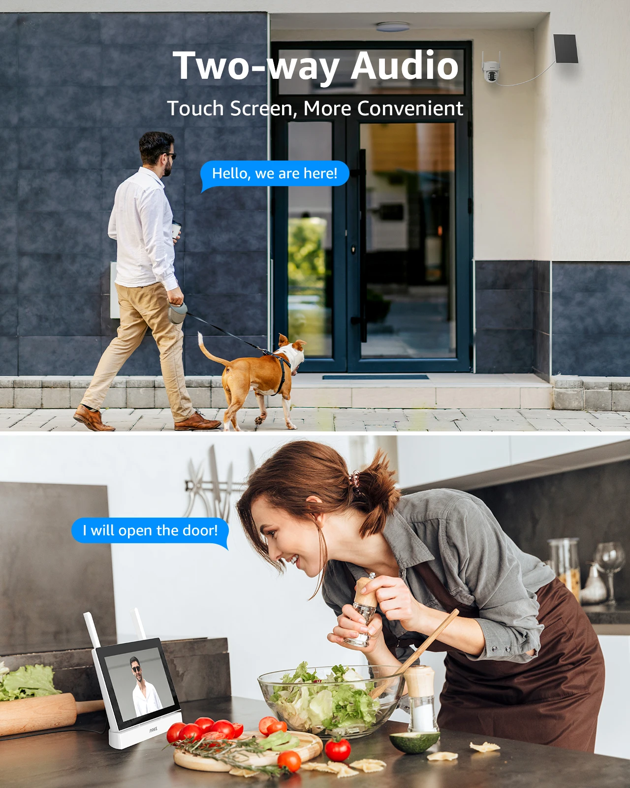 Annke 4MP 4PCS Solar Wireless Security Cameras Video Surveillance Kit Two-way Voice 7″ Monitor Motion Detection Security 4CH NVR