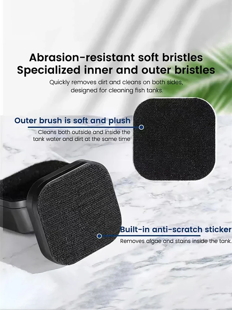 1pc Magnetic Aquarium Glass Cleaner Brush, Mini Square Plastic Algae Scraper for Fish Tank Maintenance Suitable for Various Fish