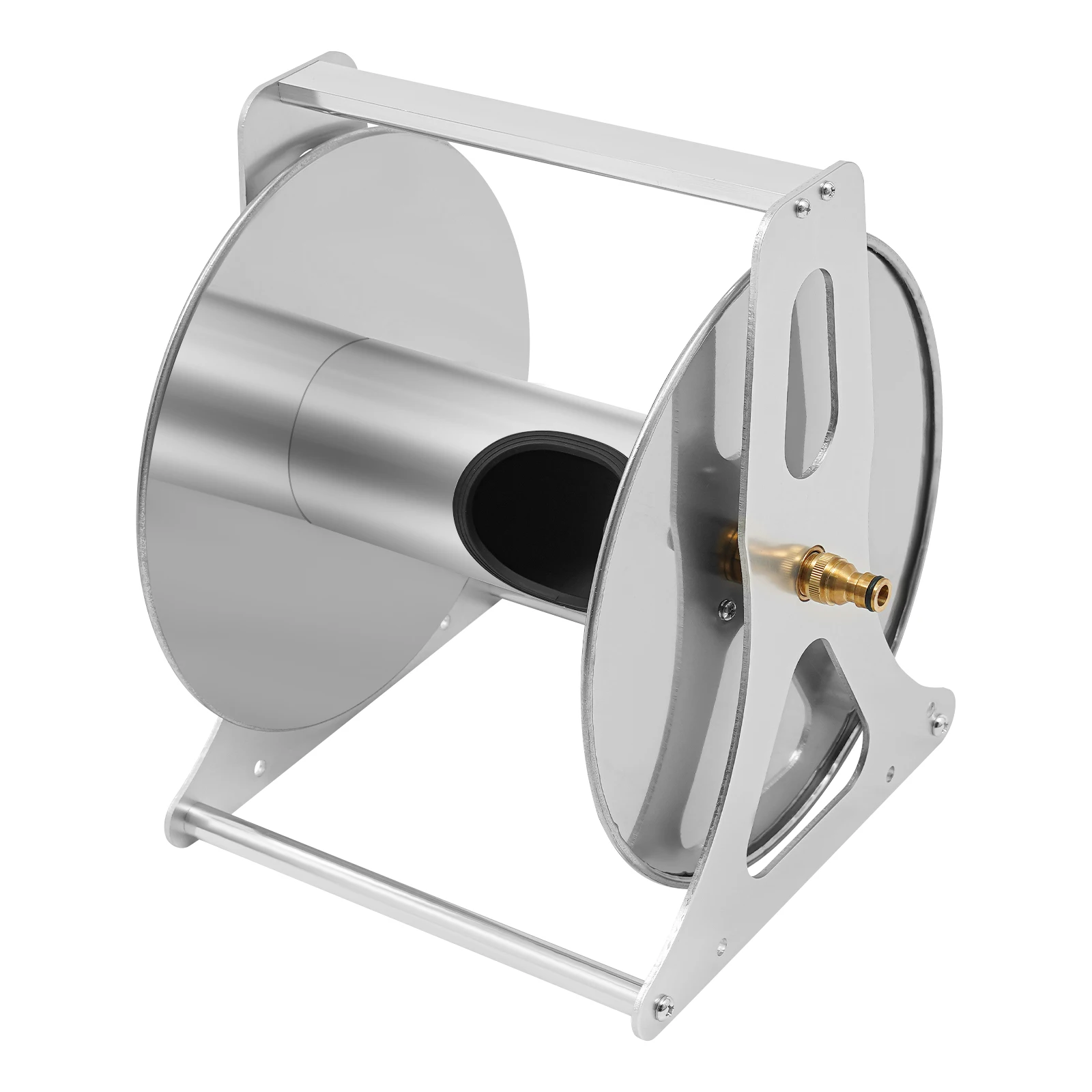Professional Stainless Steel Hose Reel - Wall Mount/Freestanding Garden Hose Storage (164ft Capacity)