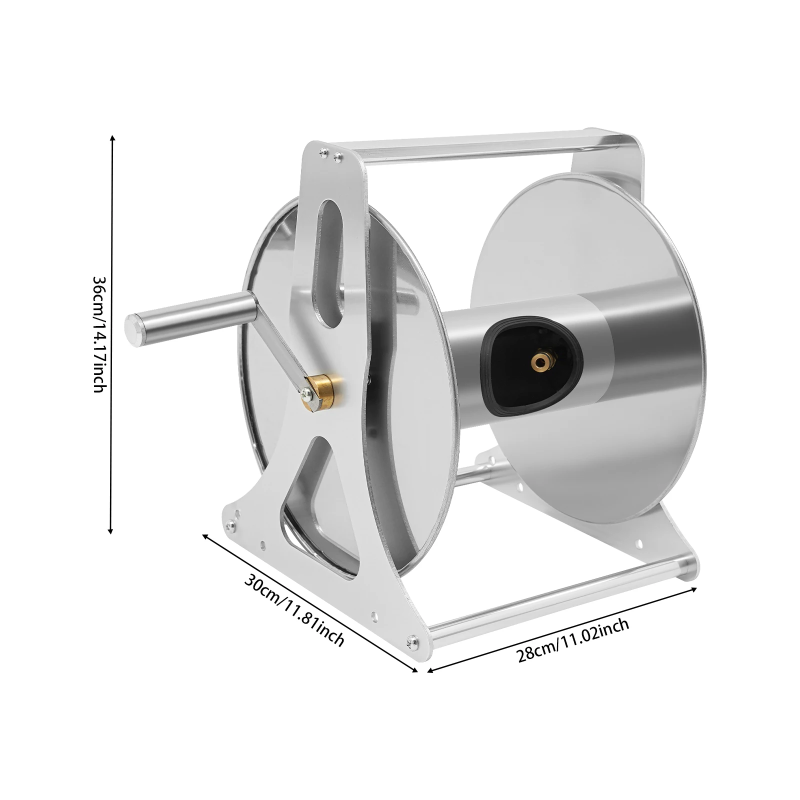 Professional Stainless Steel Hose Reel - Wall Mount/Freestanding Garden Hose Storage (164ft Capacity)