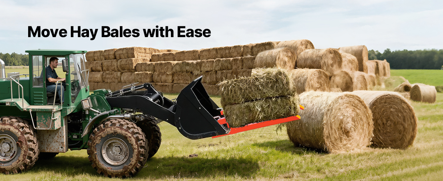 SucceBuy 2000 lbs Clamp on Pallet Forks 43in Total Length Quick Attach Tractor Fork Attachments for Loader Bucket Skid Steer