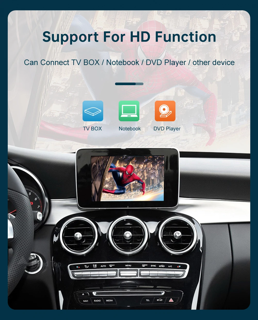 US Wireless CarPlay for Mercedes Benz A CLA GLA W176 C-Class W205 GLC 2015-2018 with Android Auto Mirror Link AirPlay Car Play
