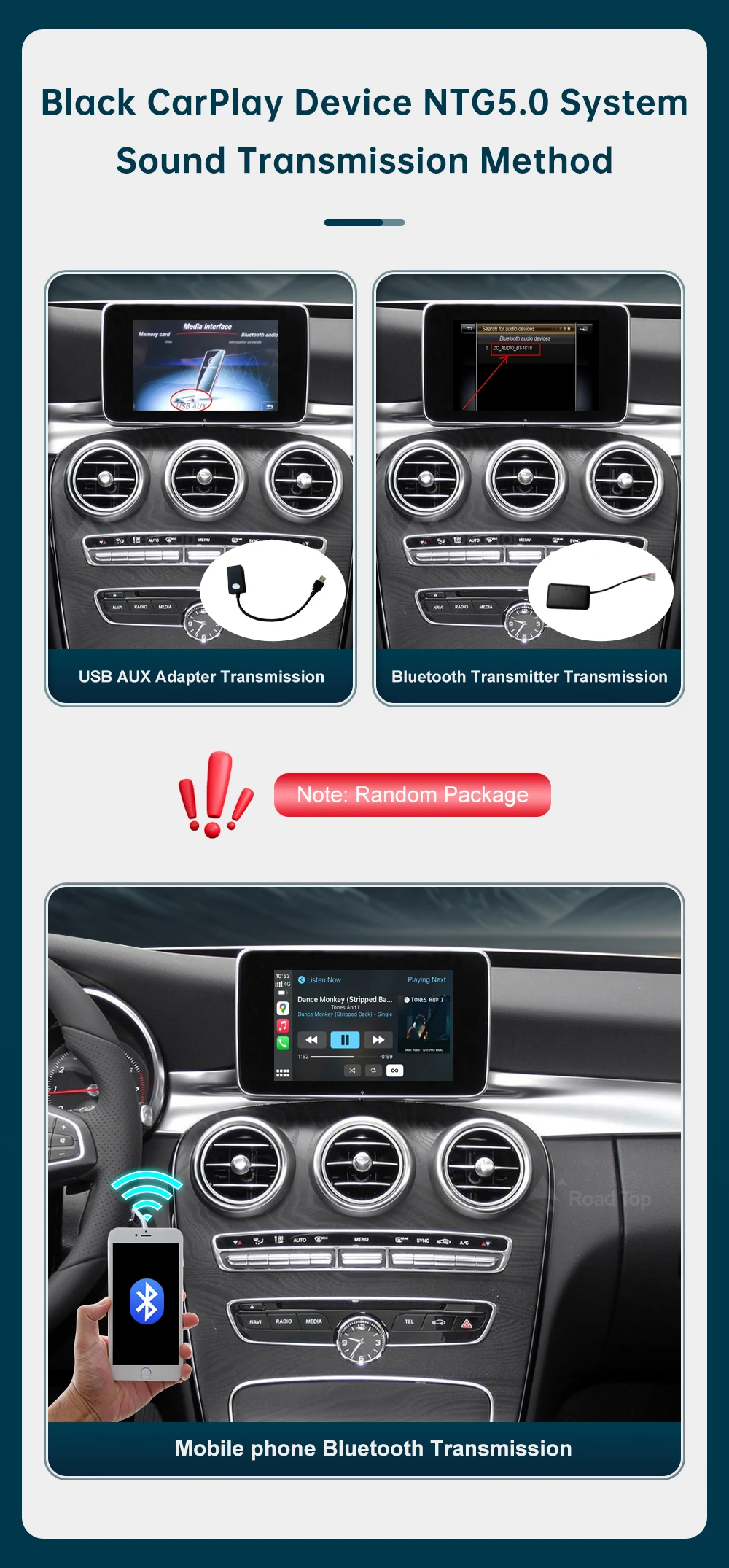 US Wireless CarPlay for Mercedes Benz A CLA GLA W176 C-Class W205 GLC 2015-2018 with Android Auto Mirror Link AirPlay Car Play