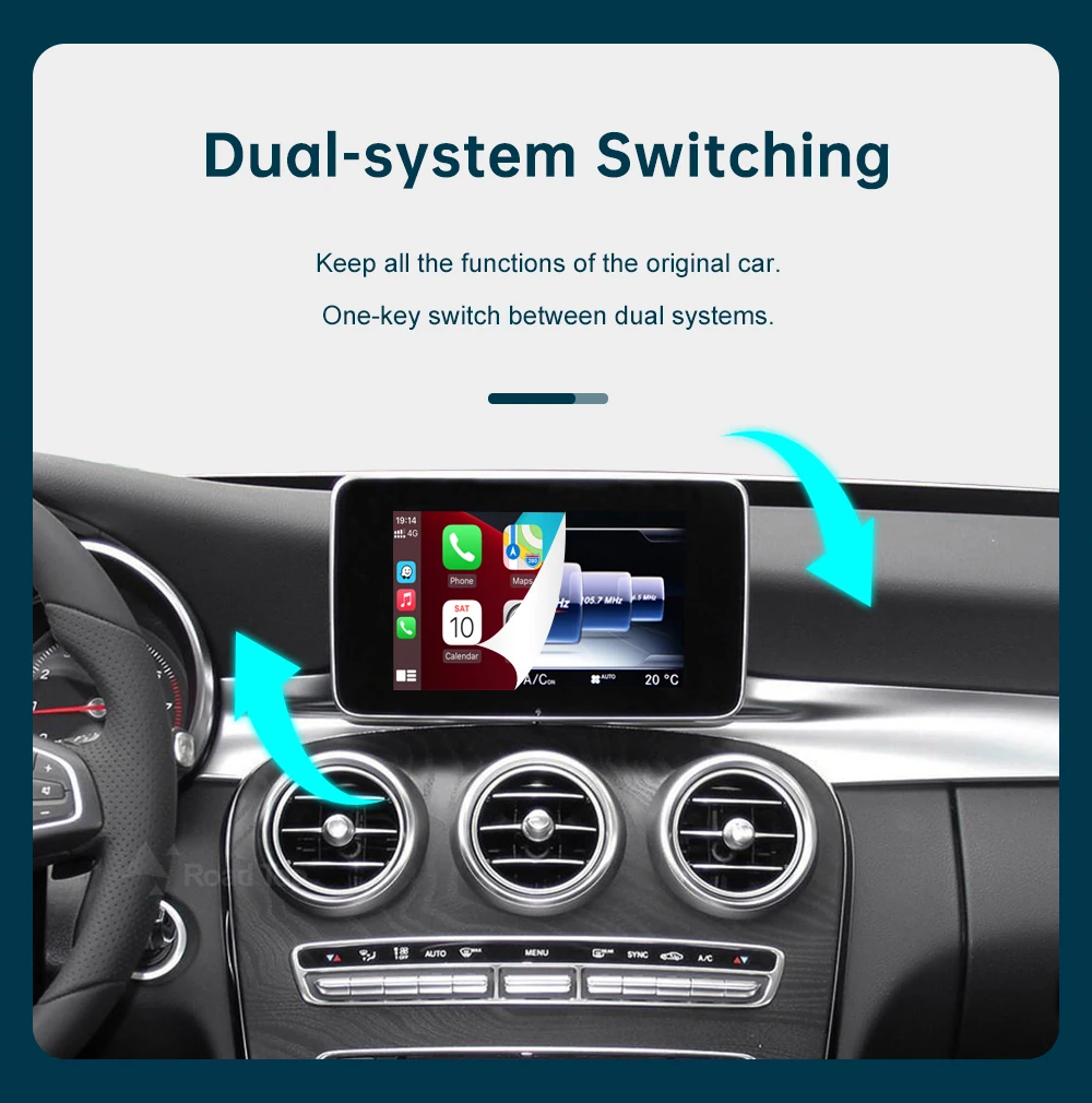 US Wireless CarPlay for Mercedes Benz A CLA GLA W176 C-Class W205 GLC 2015-2018 with Android Auto Mirror Link AirPlay Car Play