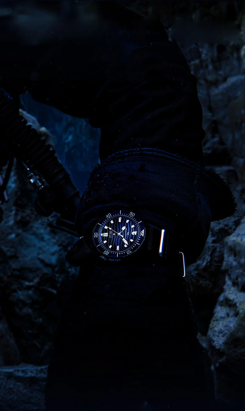 Seagull Men's Watch Timepiece Wave-patterned Dial 30Bar Waterproof Luminous Calendar Clock Automatic Mechanical Wristwatch 1218