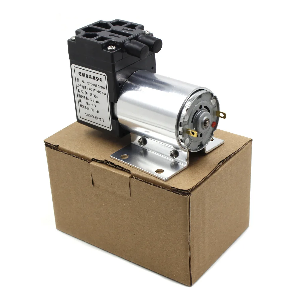 Micro Vacuum Pump DC12V 6W 120kpa High Negative Pressure Suction Diaphragm Pump with Holder Mini Air Compressor Suction Pump