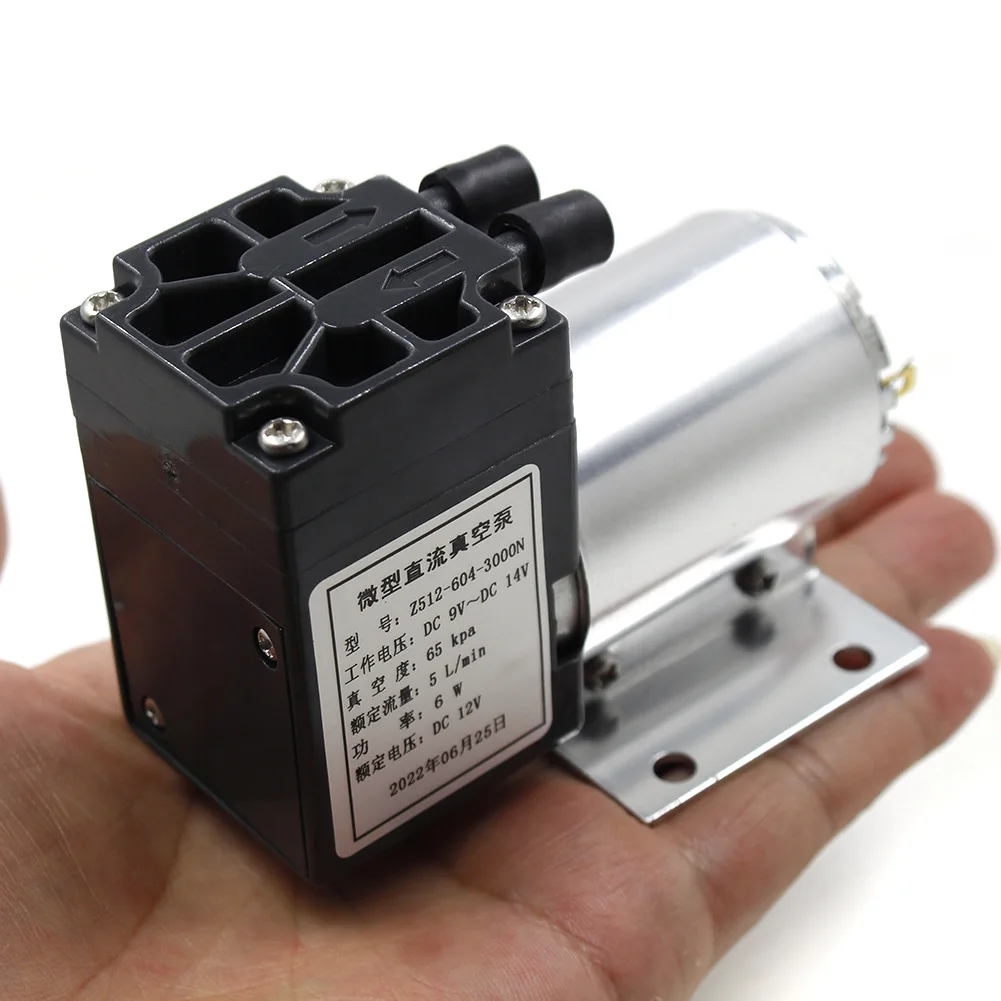 Micro Vacuum Pump DC12V 6W 120kpa High Negative Pressure Suction Diaphragm Pump with Holder Mini Air Compressor Suction Pump