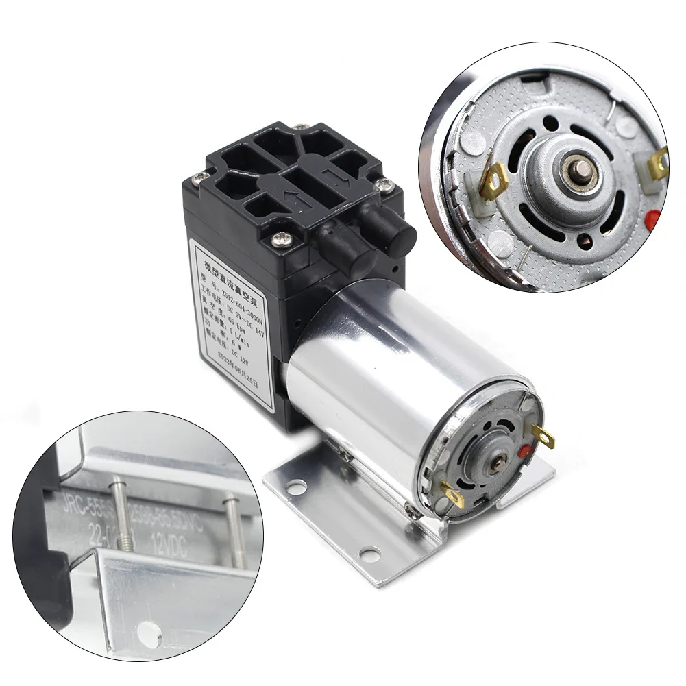Micro Vacuum Pump DC12V 6W 120kpa High Negative Pressure Suction Diaphragm Pump with Holder Mini Air Compressor Suction Pump