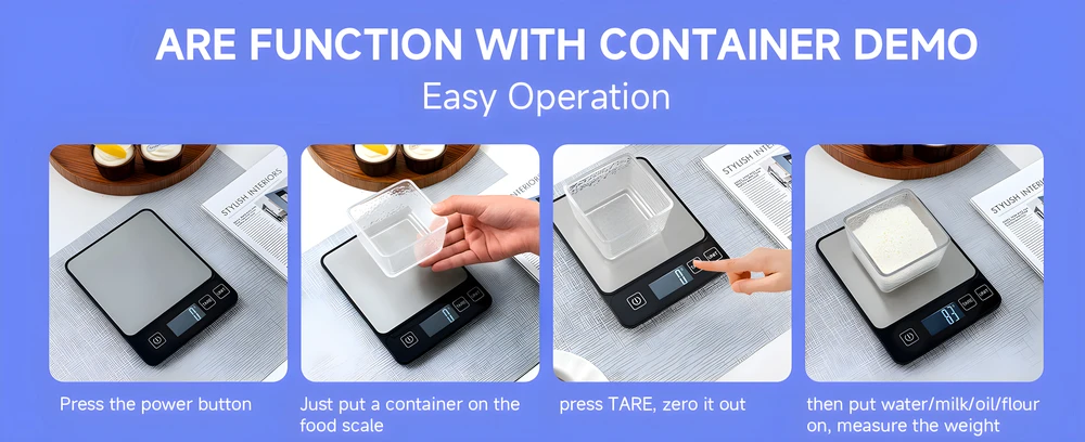 10kg Kitchen Scale LCD Digital Display Electronic Table Scale Baking Gram Weight Scales For Personal Healthy Diet Food Scale