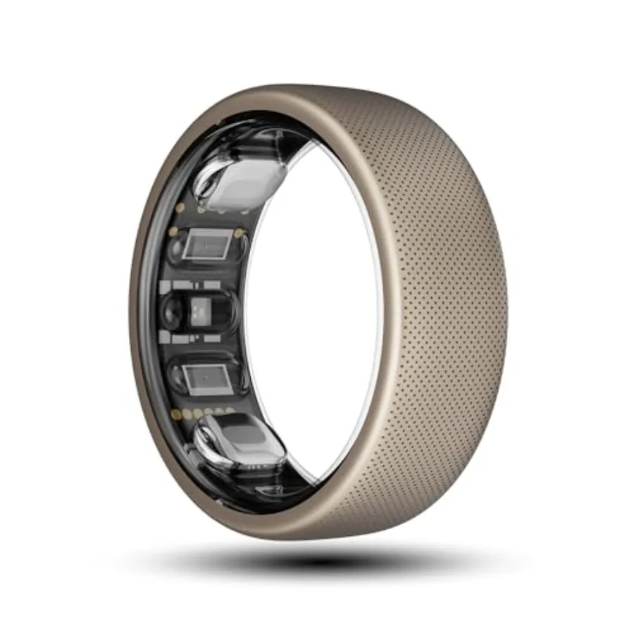 (Size 12)Amazfit Helio Smart Ring Health Tracker Fitness Tracker Ring No Subscription Monitors Sleep Heart Rate and Stress Titanium Allo
